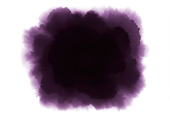 Poster - Watercolor stain of dark purple with blurred edges on white background