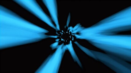Poster - Abstract Blue Light Vortex: Dynamic Black Background Animation