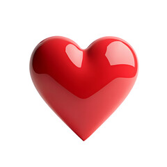 Poster - A glossy red heart floating against a solid black background in a studio setting with soft lighting isolated on transprent background