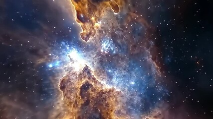 Wall Mural - stunning cosmic gas clouds illuminated by distant stars in deep space view, beautiful cosmic video f