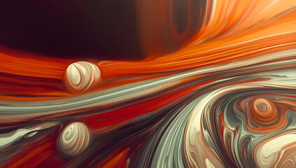 Aufkleber - Abstract swirls and organic forms in warm earth tones creating a fluid artistic composition