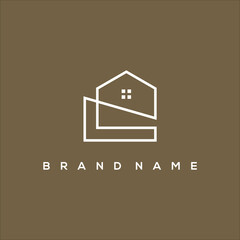 Poster - line art minimalist house icon logo vector