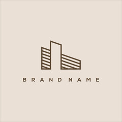 Poster - line art minimalist icon house and building logo vector