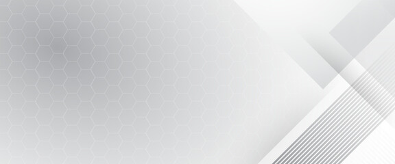 Fototapete - Abstract white and grey triangle overlay texture background. Modern elegant white gray banner background with creative design and shiny lines.Light gray triangle abstract subtle vector background..	