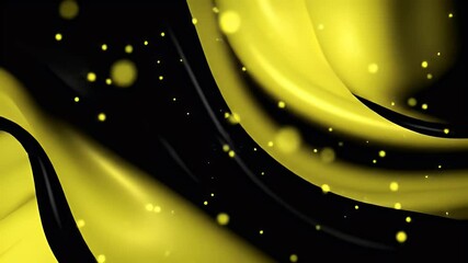 Poster - Abstract Yellow and Black Swirling Motion Graphics