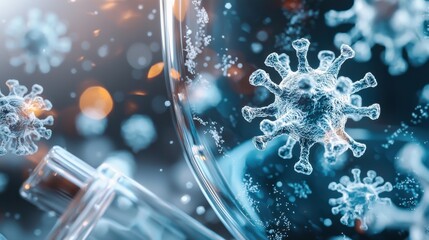 Poster - Detailed close up image showcasing the intricate and complex structures of bacteria and viruses providing a glimpse into the microscopic world of these microorganisms