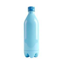 Poster - A light blue plastic bottle with a dark blue cap is isolated against a black background in a studio shot isolated on transprent background