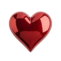 Poster - A vibrant red heart with a glossy finish against a stark black background in a studio shot setting isolated on transprent background