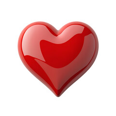 Poster - A shiny red heart with a smooth surface and a black background creating a simple image design isolated on transprent background