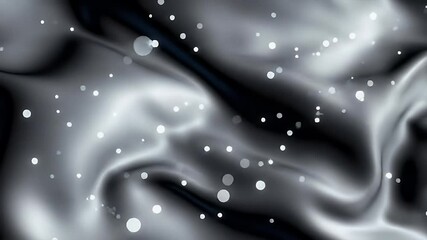Poster - Abstract Silver Fluid Motion with Glowing Particles