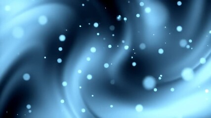Poster - Abstract Blue Swirls with Glowing Particles: Dynamic Motion Background