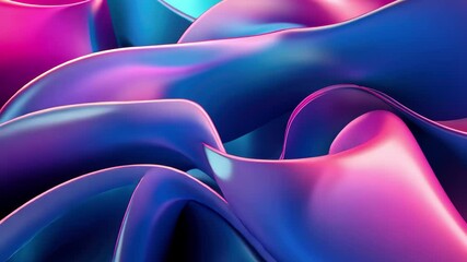 Poster - Exploring the depth of blue and magenta abstract fluid textures in artistic design, Blue and Magenta Abstract Refeacting Fluid Texture