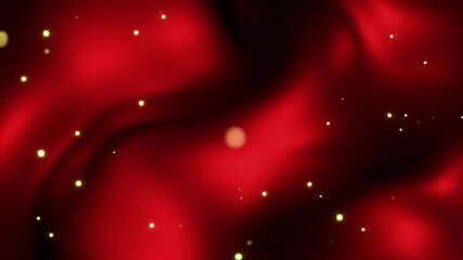 Poster - Red Draped Fabric with Golden Lights Shimmering