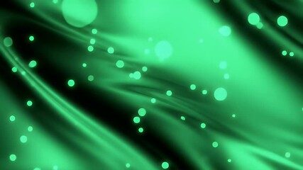 Aufkleber - Emerald Green Abstract Wave with Floating Lights