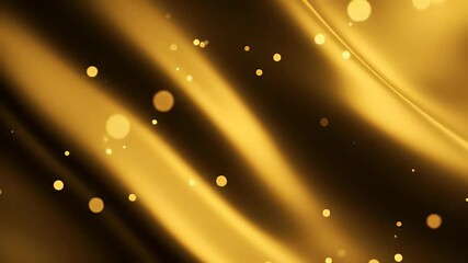 Poster - Golden Waves Abstract Background with Shimmering Lights