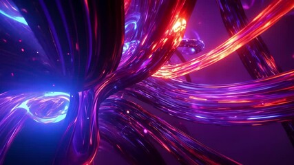Poster - Futuristic network growth depicts vibrant luminous connections in an abstract digital environment, 4K Futuristic Network Growth Seamless