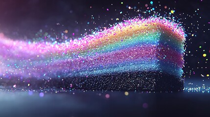 Poster - Vibrant glitter explosion creative studio digital art colorful environment close-up abstract concept