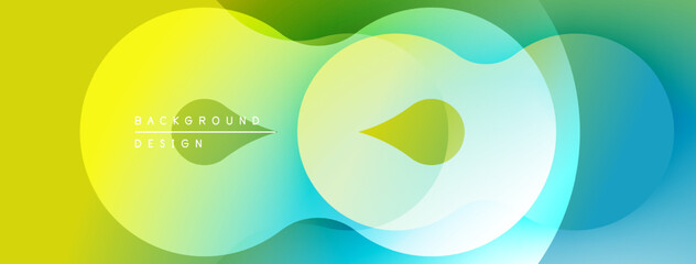 Poster - Abstract fluid shapes blend vibrant colors. Gradient transitions create dynamic visual effect. Modern design element.