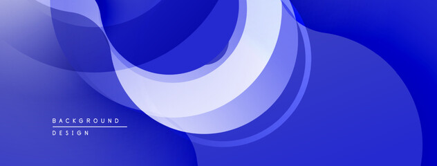Leinwandbilder - Abstract blue background. Overlapping layers create flowing, dynamic shapes. Modern design element for digital projects.