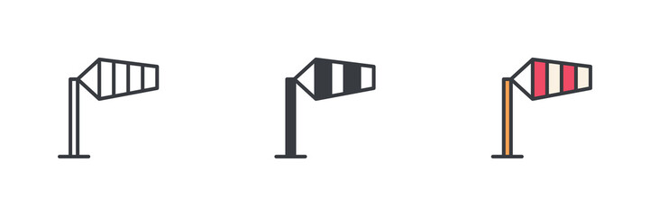 Aufkleber - Aviation weather windsock different style icon set
