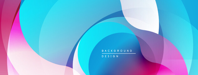 Poster - Abstract fluid shapes, vibrant colors blend. Modern design, smooth gradients create dynamic composition. Background suggests innovation, technology.