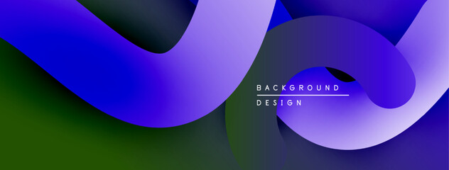 Aufkleber - Abstract fluid shapes, vibrant blue gradients, modern design. Minimalist composition, smooth transitions, dynamic curves. Background texture suggests depth.
