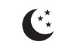 © MstAsma - Crescent moon stars silhouette vector art illustration on white background