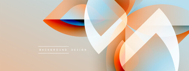Aufkleber - Abstract flowing lines, soft colors, modern design. Overlapping shapes create dynamic visual texture. Beige background provides neutral canvas.