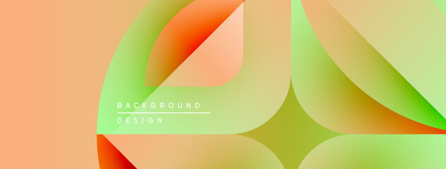 Poster - Abstract fluid shapes blend orange, green, yellow hues. Modern design creates dynamic visual experience. Minimal text present.