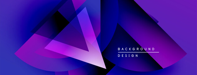 Leinwandbilder - Abstract geometric shapes, vibrant purple hues, dynamic composition. Modern design elements create striking visual impact.