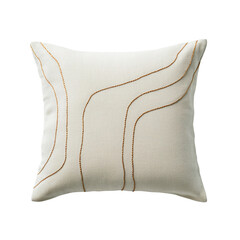 Poster - Soft decorative pillow with abstract line design in neutral tones, perfect for adding touch of elegance to any living space