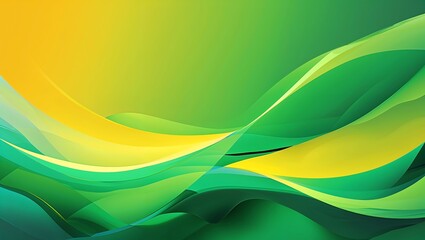 Poster - Abstract green and yellow wavy background design for modern graphic presentations