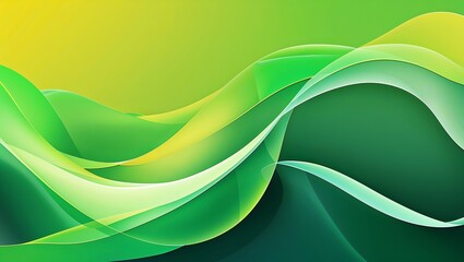 Poster - Abstract green and yellow wavy background with modern and elegant artistic design