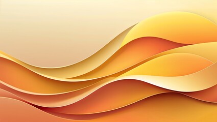Poster - Abstract layered waves in warm orange and yellow colors for modern background design
