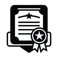 Poster - Award certificate silhouette icon isolated on white background