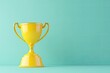 © Packgenix - Single gold trophy on mint green background