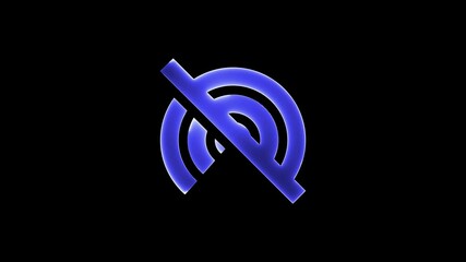 Wall Mural - Animation of glowing neon Wireless Technology WIFI hotspot lines Icons. Hotspot icon isolated. neon sign .