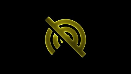 Wall Mural - Animation of glowing neon Wireless Technology WIFI hotspot lines Icons. Hotspot icon isolated. neon sign .
