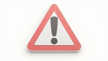 Fototapete - 3d rendering of an attention sign, exclamation mark on a white background