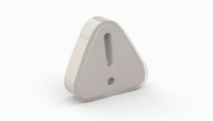Fototapete - Stylized three dimensional rendering of a caution sign warning with rounded edges casting soft shadows against a pristine white backdrop