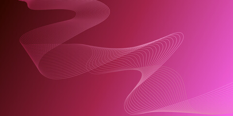 Poster - Pink violet color with lines curve wave abstract background.