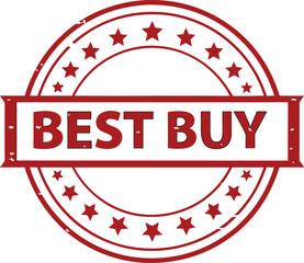 Fototapete - Red rubber stamp, BEST BUY text, bold capital letters, distressed effect 