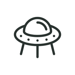 Poster - UFO line icon, flying saucer vector symbol with editable stroke