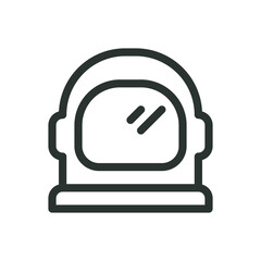 Poster - astronaut helmet line icon, space helmet vector symbol with editable stroke