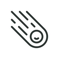 Poster - meteorite line icon, armageddon asteroid vector symbol with editable stroke