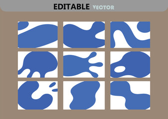 Poster - Abstract Blue Blob Shapes Vector Set for Creative Design Projects and Backgrounds with Editable Vector Files for Easy Customization