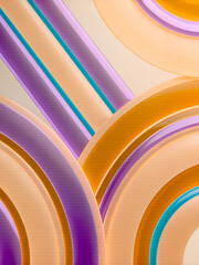 Wall Mural - Abstract glossy warm orange shades background, glass surface, flowing colorful wallpaper.