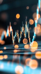 Poster - Digital currency chart shows business trends. Financial figures represent market data for cryptocurrency trading.