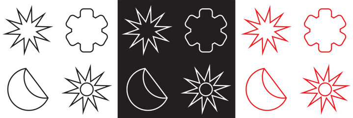 Poster - Sale sticker, price tag, starburst, quality mark, sunburst badges vector.  Vector illustration. isolated on white and black background. EPS 10