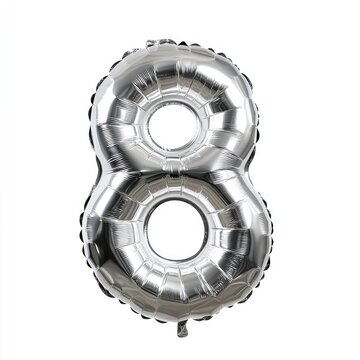 B-Fun Selecta silver foil balloon in the shape of the number 
